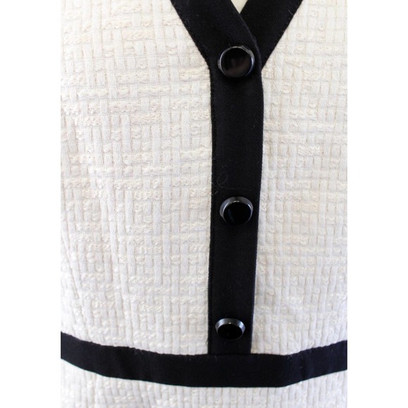 Gal Meets Glam Whitney Ivory Textured Boucle Tweed Fit and Flare Dress SIze 8 - Picture 7 of 11